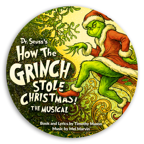 A giant christmas tree is being used as a hiding place by the Grinch dressed in a santa suit.